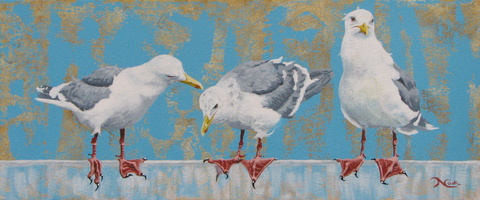 Bringing Up Baby - 10&quot;x24&quot; acrylic on canvas