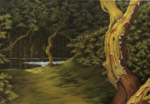 Arbutus At Dusk - 24&quot;x48&quot; acrylic on canvas