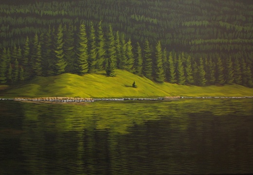 Morning On The Lake - 18&quot;x36&quot; acrylic on canvas
