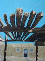 Taos Logs II - 30&quot;x40&quot; acrylic on canvas